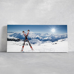 Red Skis Wall Art Canvas Print-Stunning Canvas Prints