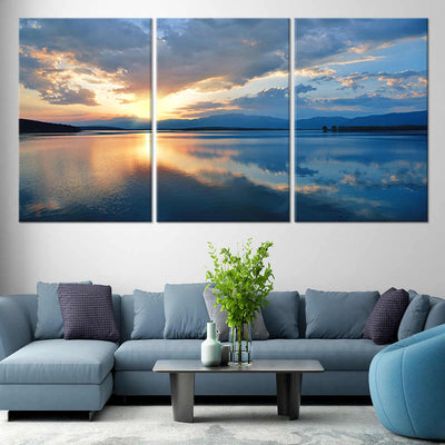 Relax Sunset On The Lake Canvas Wall Art