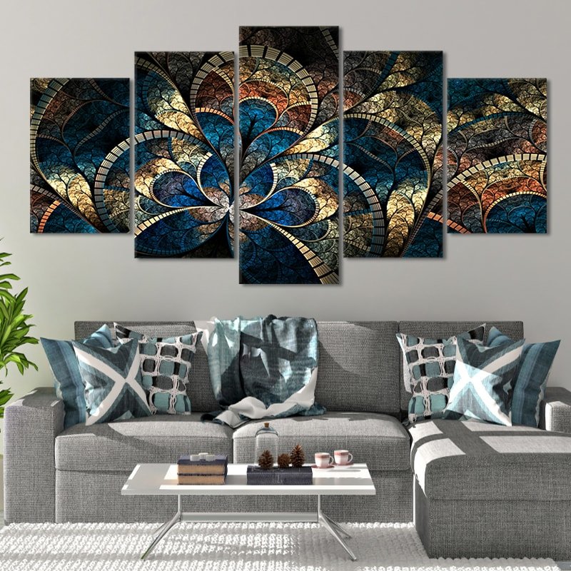 Large Patterned Fractal Abstract Wall Art Bedroom Wall-Stunning Canvas Prints