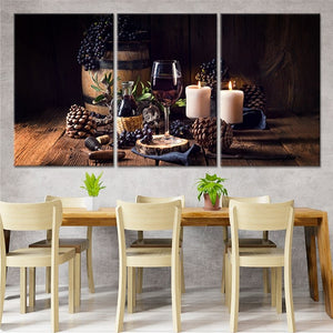 Candles And Red Wine Wall Art-Stunning Canvas Prints