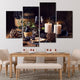 Candles And Red Wine Wall Art-Stunning Canvas Prints