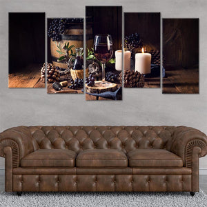 Candles And Red Wine Wall Art-Stunning Canvas Prints