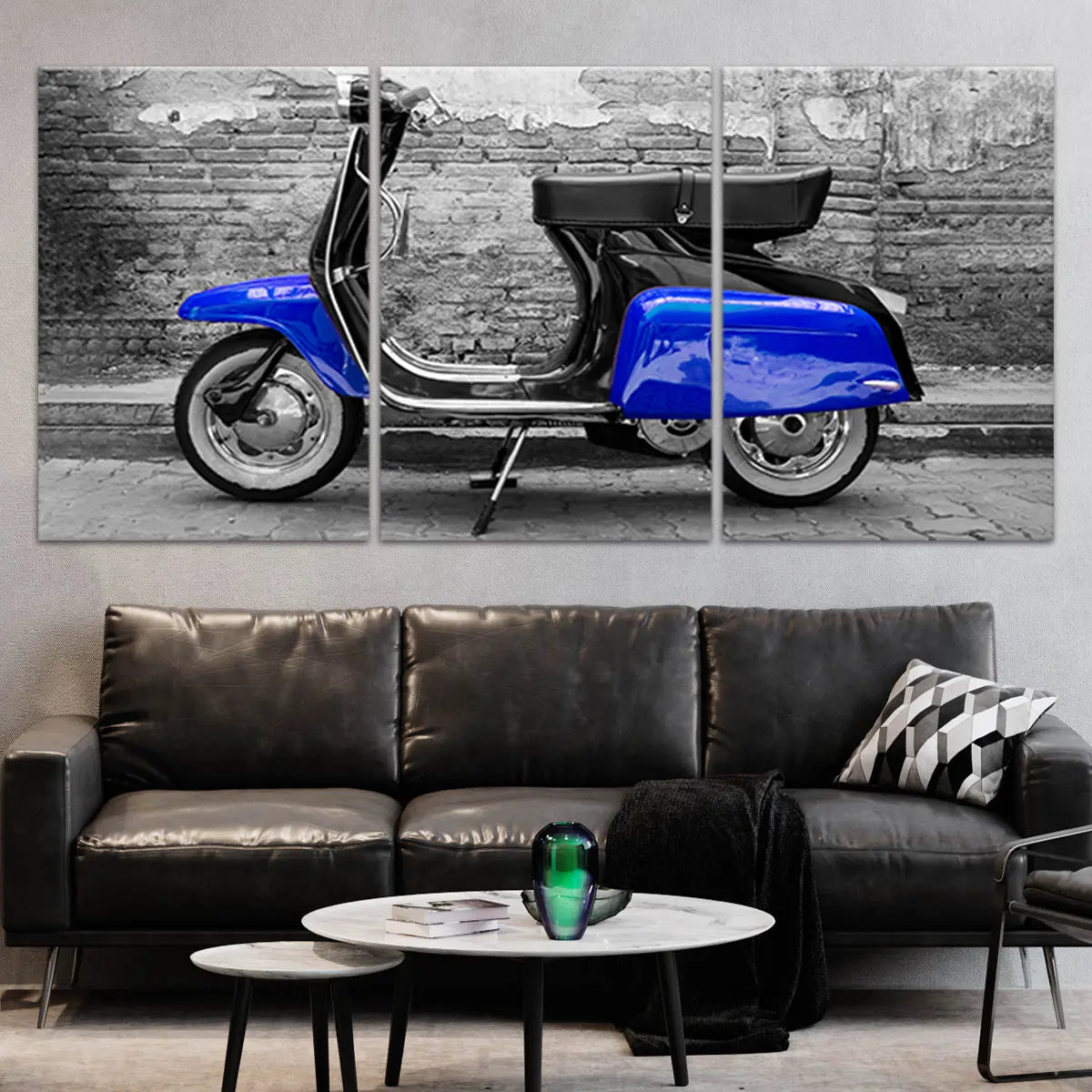 Retro Blue Vespa Wall Art-Stunning Canvas Prints