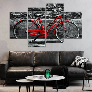 Red Vintage Bike Wall Art Canvas Print-Stunning Canvas Prints