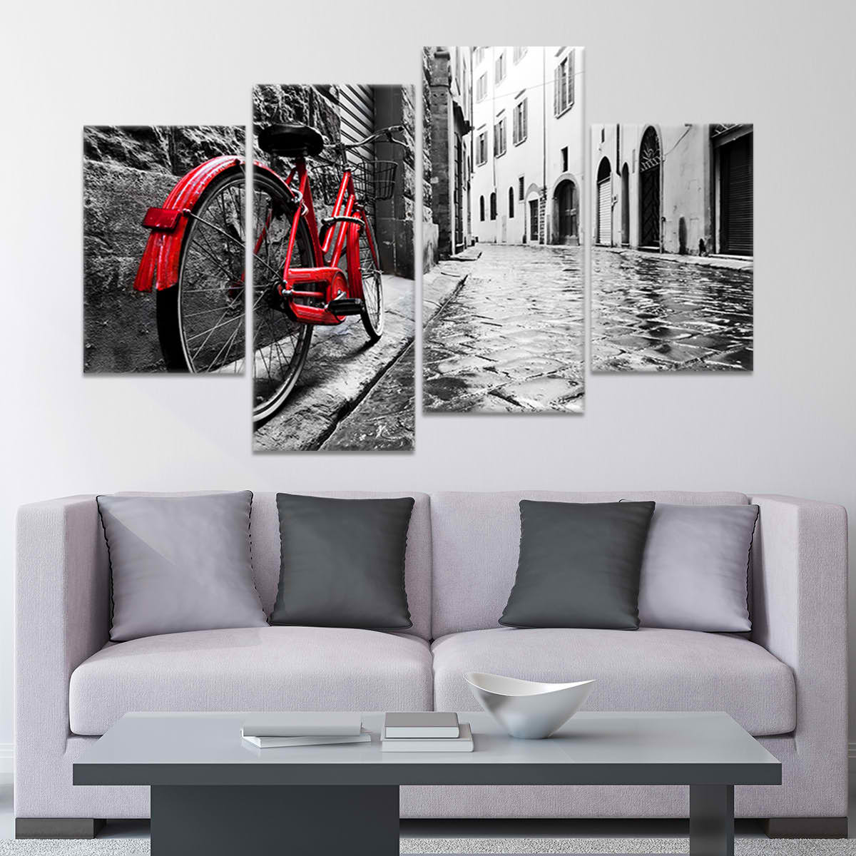 Vintage Red Bike Wall Art Canvas-Stunning Canvas Prints