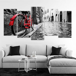 Vintage Red Bike Wall Art Canvas-Stunning Canvas Prints
