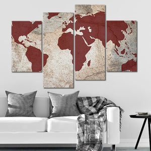 Rustic Atlas Map Wall Art Canvas Print-Stunning Canvas Prints
