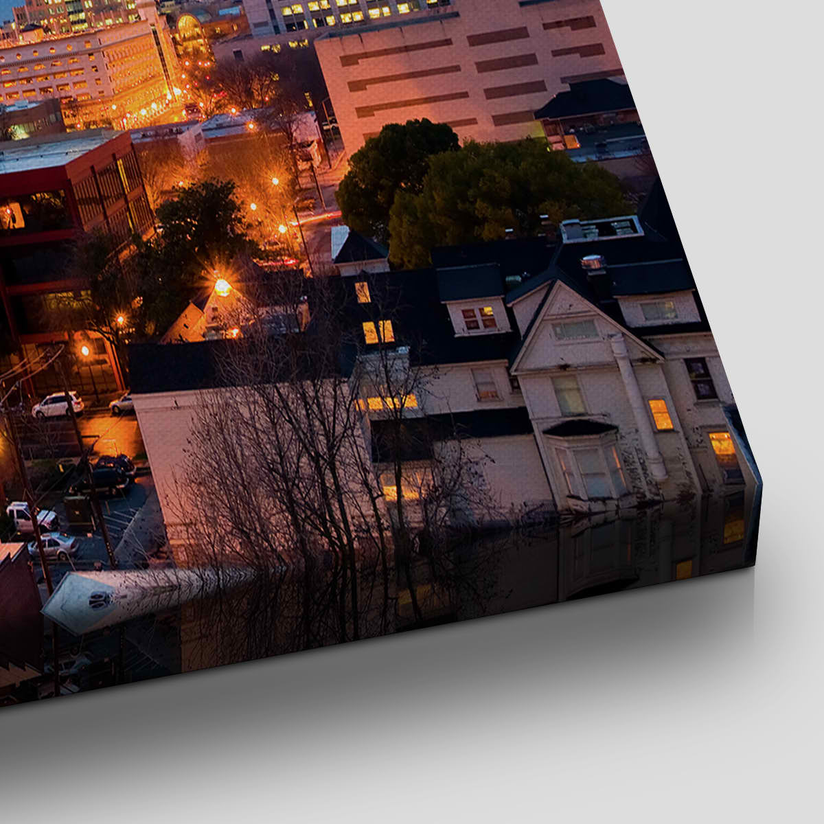Sacramento Skyline At Night Wall Art Canvas-Stunning Canvas Prints