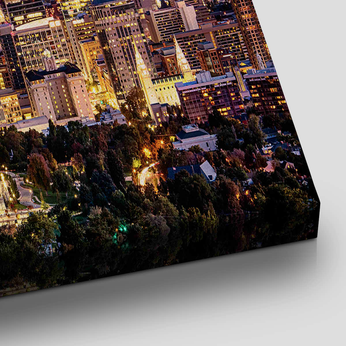 Salt Lake City Skyline At Night Wall Art Canvas-Stunning Canvas Prints
