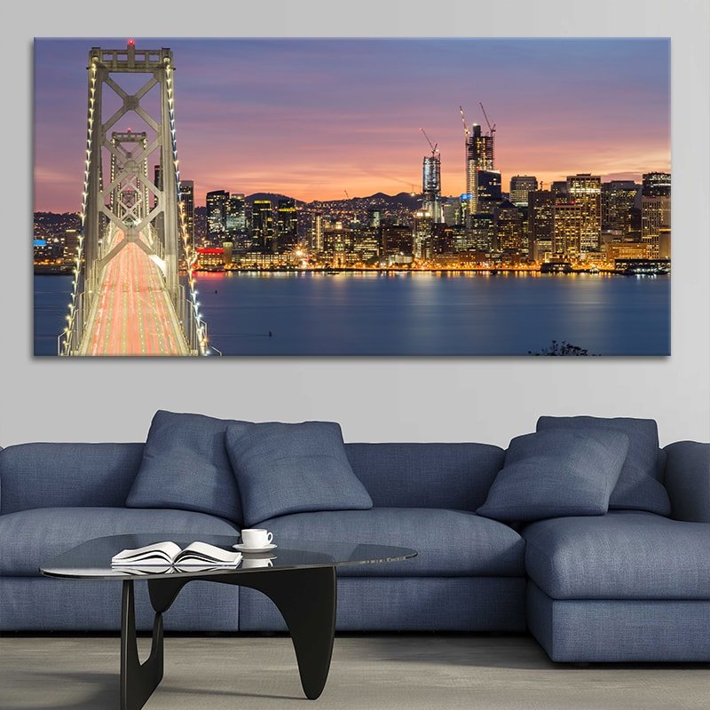 San Francisco Oakland Bay Bridge Canvas Wall Art