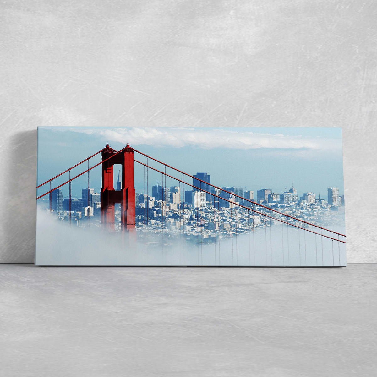 Foggy San Francisco Skyline Wall Art Canvas-Stunning Canvas Prints