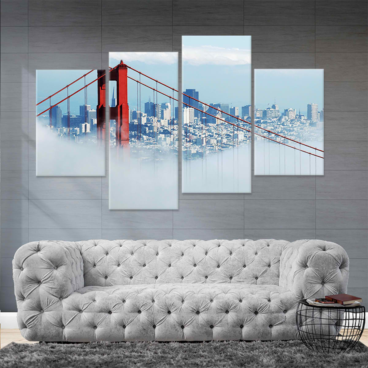 Foggy San Francisco Skyline Wall Art Canvas-Stunning Canvas Prints