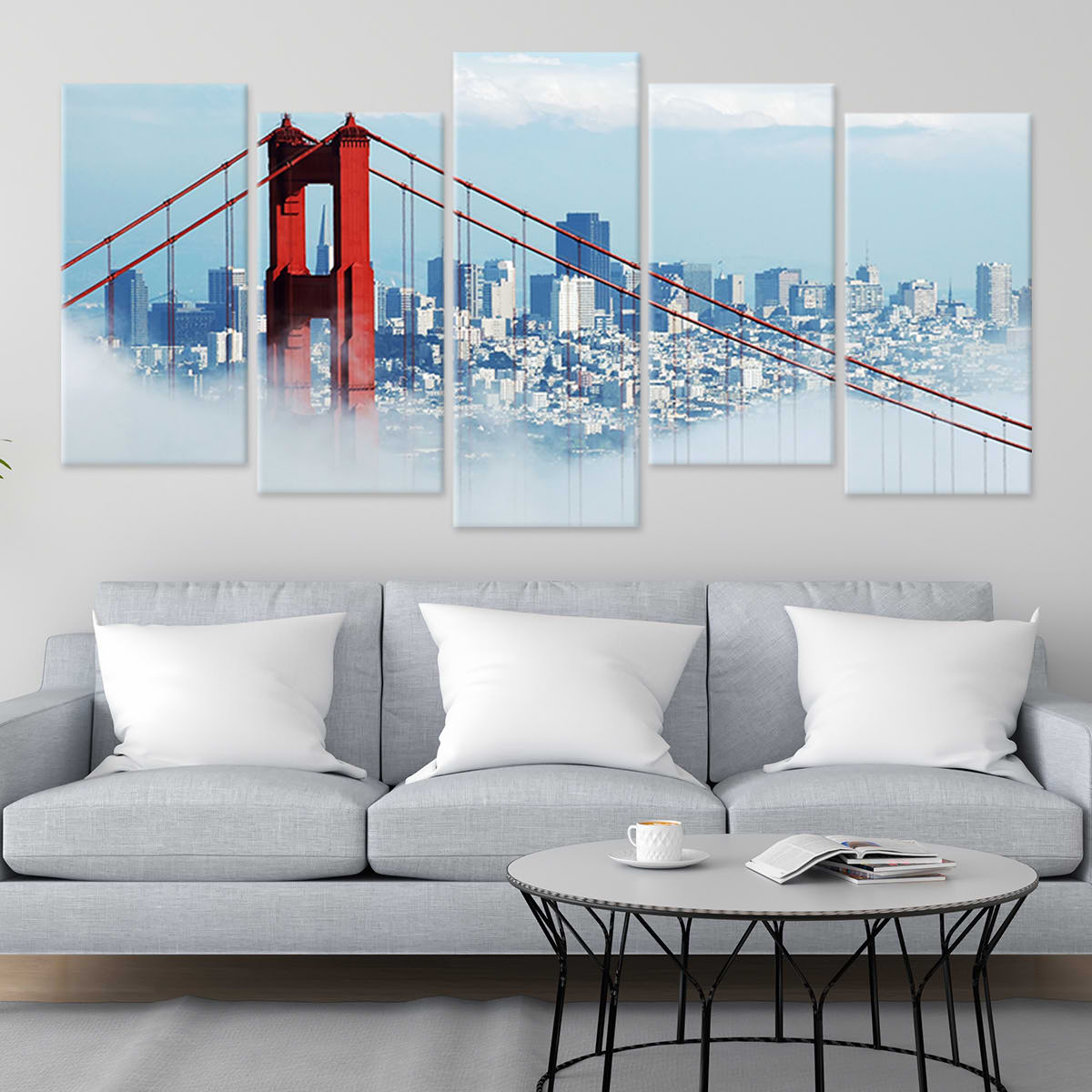 Foggy San Francisco Skyline Wall Art Canvas-Stunning Canvas Prints