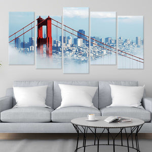 Foggy San Francisco Skyline Wall Art Canvas-Stunning Canvas Prints