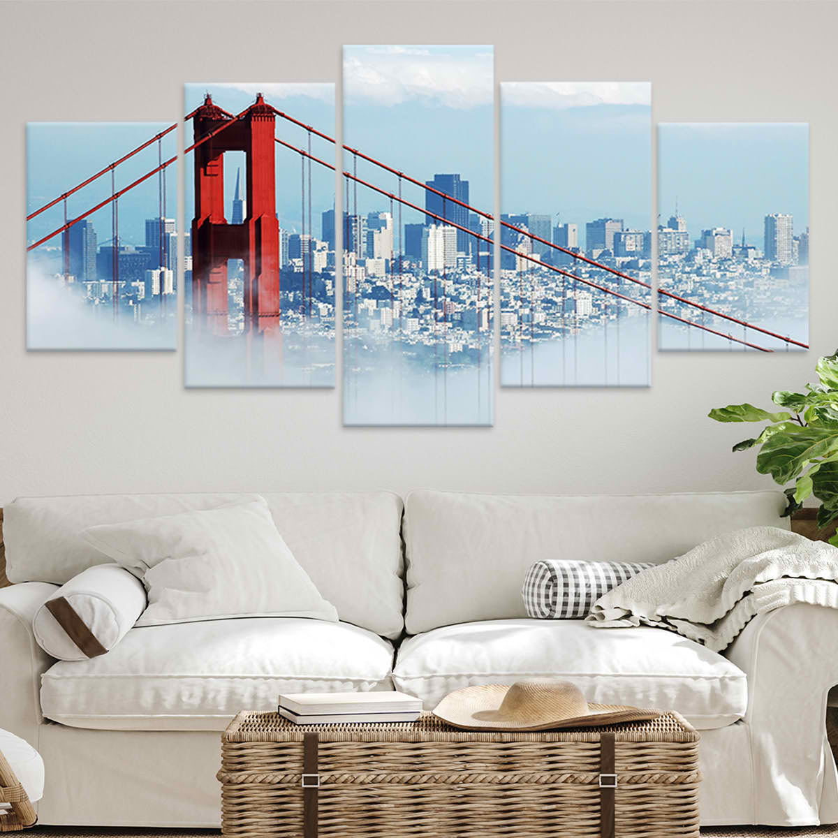 Foggy San Francisco Skyline Wall Art Canvas-Stunning Canvas Prints