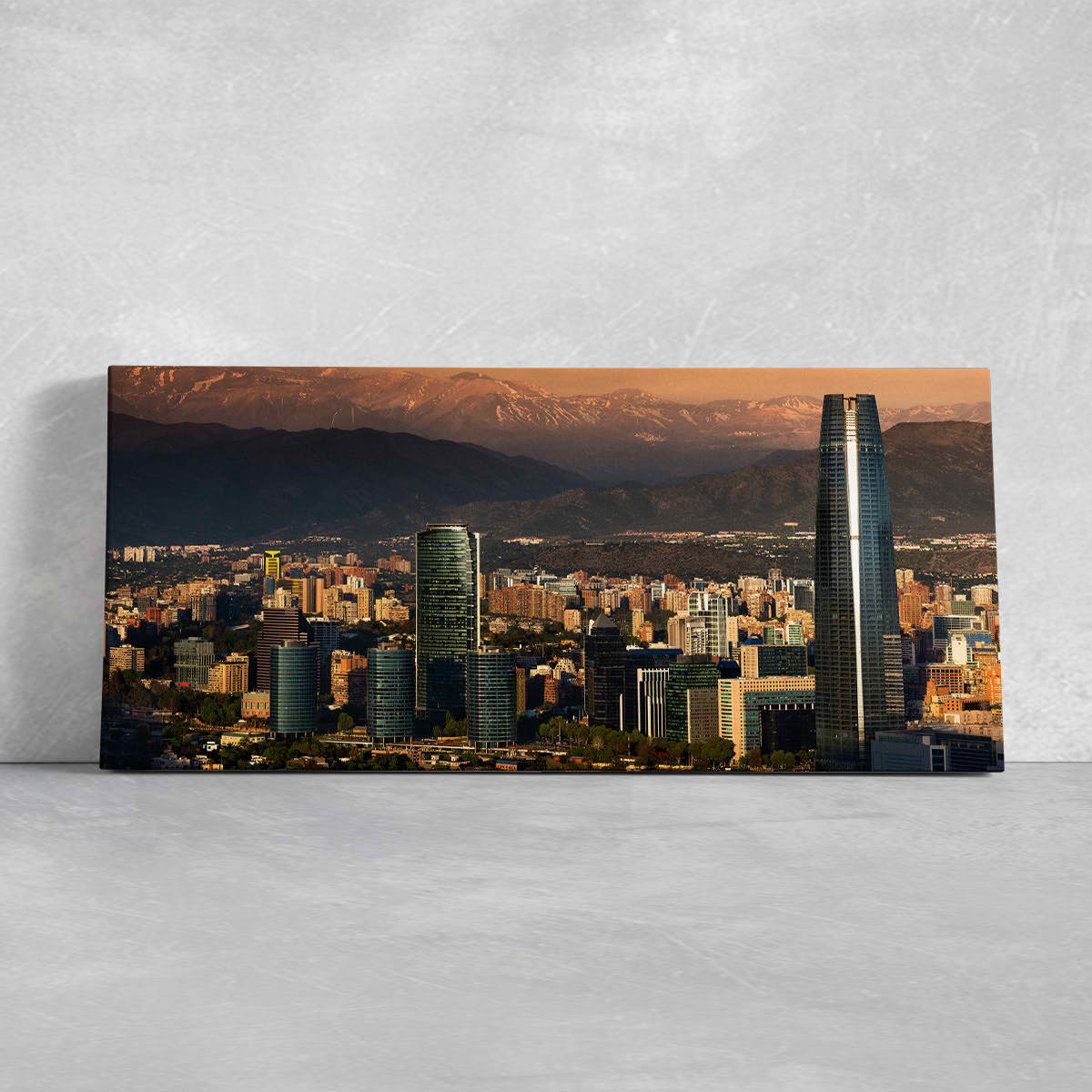 Santiago De Chile At Sunset Skyline Wall Art Canvas-Stunning Canvas Prints