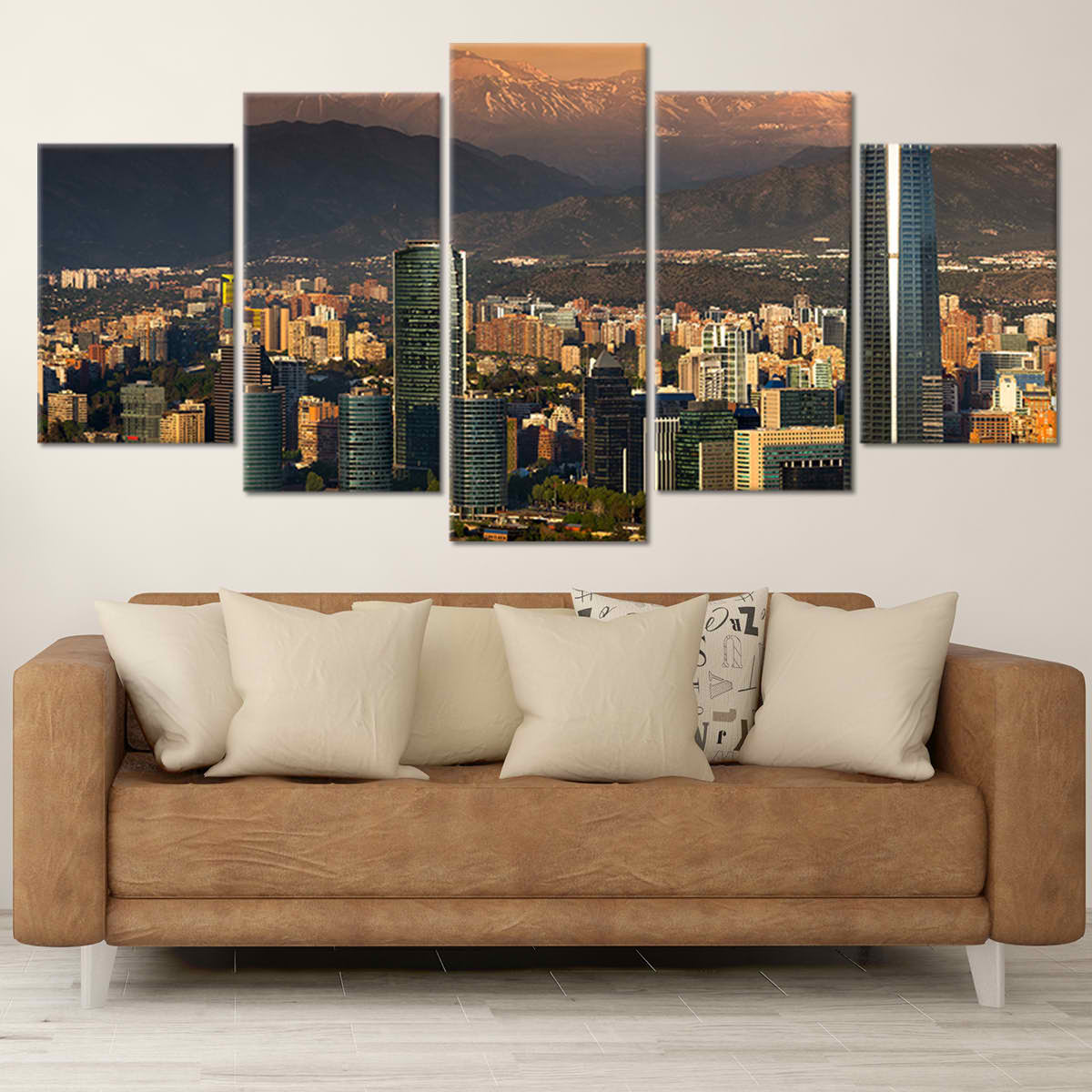Santiago De Chile At Sunset Skyline Wall Art Canvas-Stunning Canvas Prints