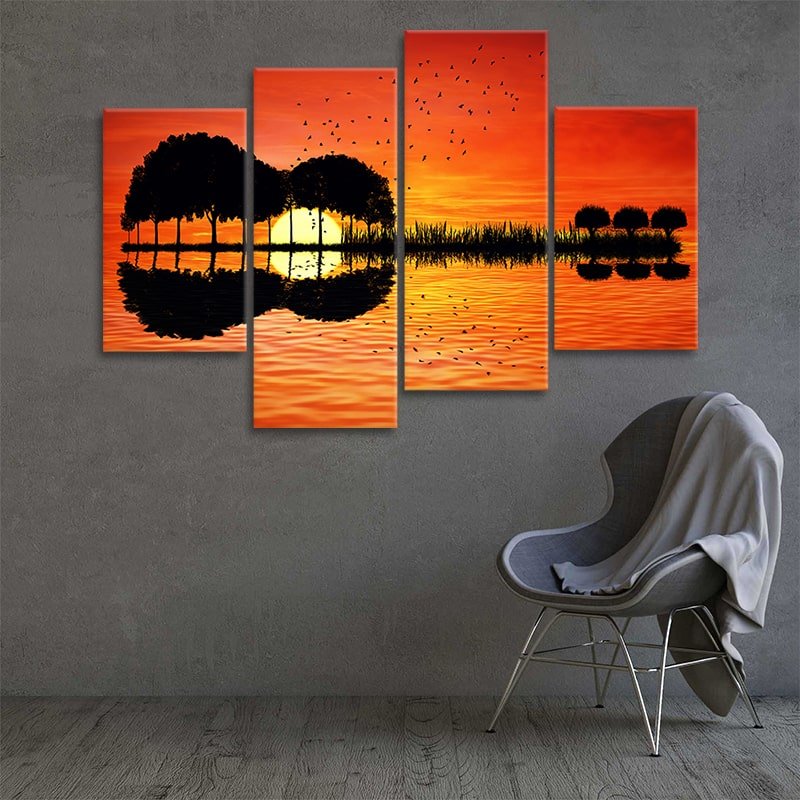 Guitar Sunset Wall Art Canvas Print-Stunning Canvas Prints