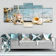 Starfish and seashell coastal farmhouse wall art for ocean-inspired decor.