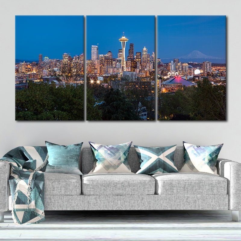 Seattle Washington Skyline Wall Art Canvas-Stunning Canvas Prints
