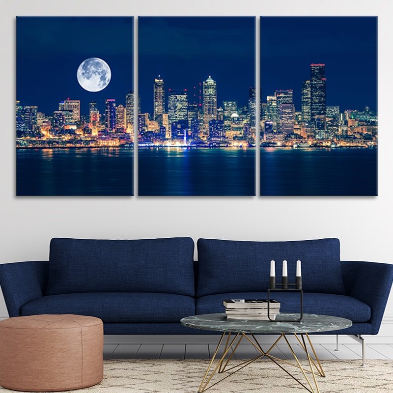 Seattle Skyline Wall Art Canvas-Stunning Canvas Prints