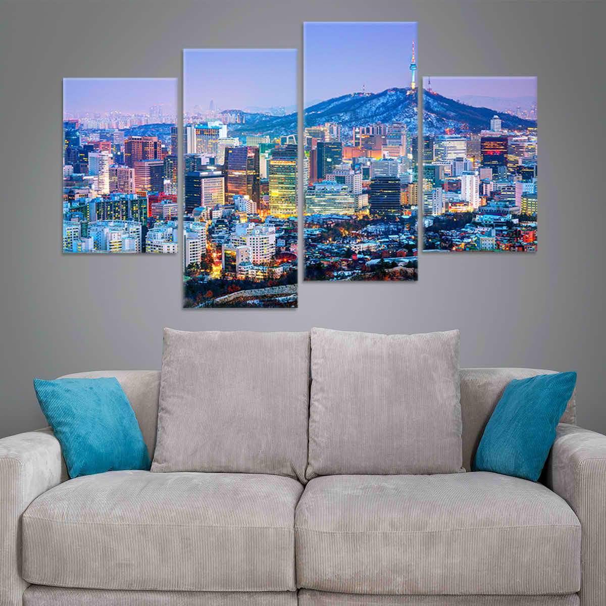 Seoul South Korea Skyline Wall Art Canvas-Stunning Canvas Prints