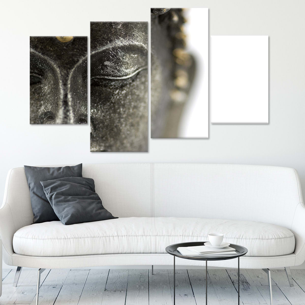 Black And White Buddha Wall Art Canvas Print