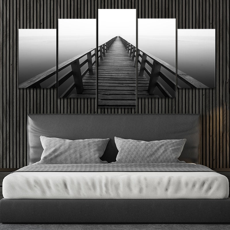 Ocean wall art framed with a tranquil pier, perfect for large ocean wall art settings.