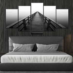 Ocean wall art framed with a tranquil pier, perfect for large ocean wall art settings.