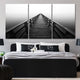 Framed ocean artwork with a monochrome pier, creating a calm ocean wall art canvas display.