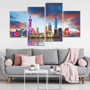 Shanghai Skyline Wall Art Canvas-Stunning Canvas Prints