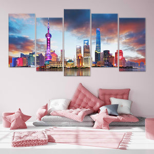 Shanghai Skyline Wall Art Canvas-Stunning Canvas Prints
