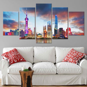Shanghai Skyline Wall Art Canvas-Stunning Canvas Prints