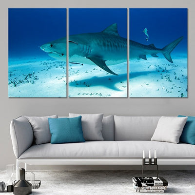 Underwater Shark Multi Panel Canvas Wall Art