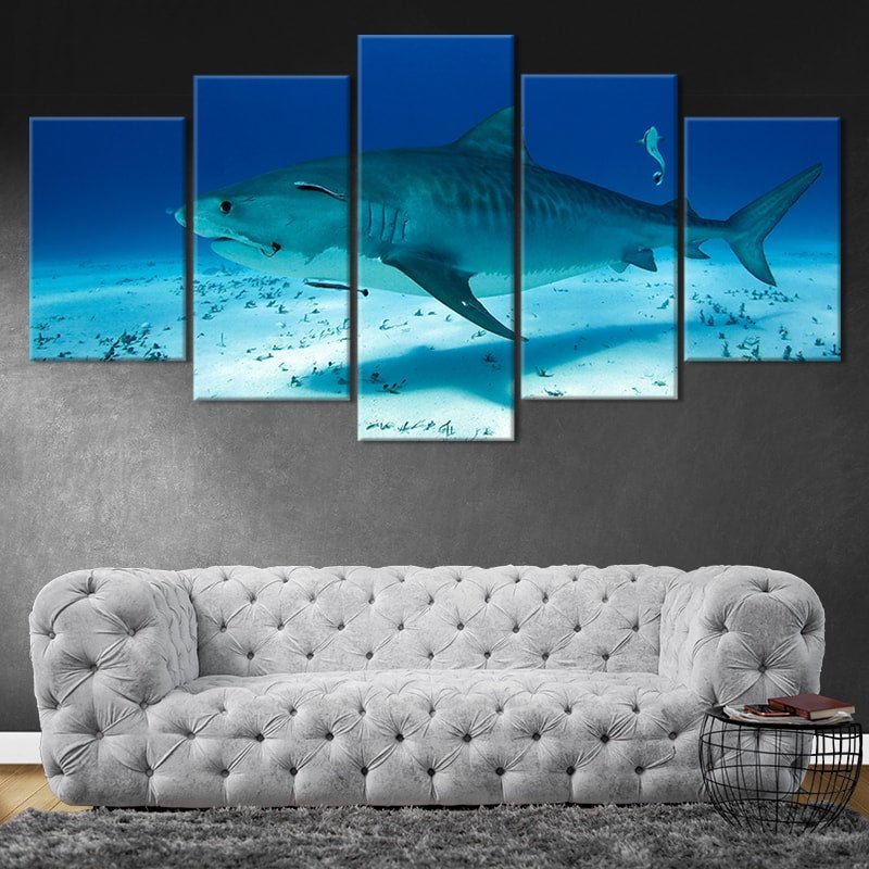 Underwater Shark Multi Panel Canvas Wall Art