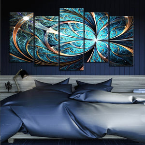 Large Swirling Abstract Flower Wall Art Above The Bed-Stunning Canvas Prints