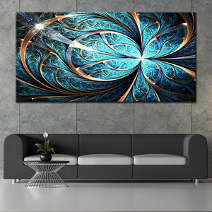 Large Swirling Abstract Flower Wall Art Above The Bed-Stunning Canvas Prints
