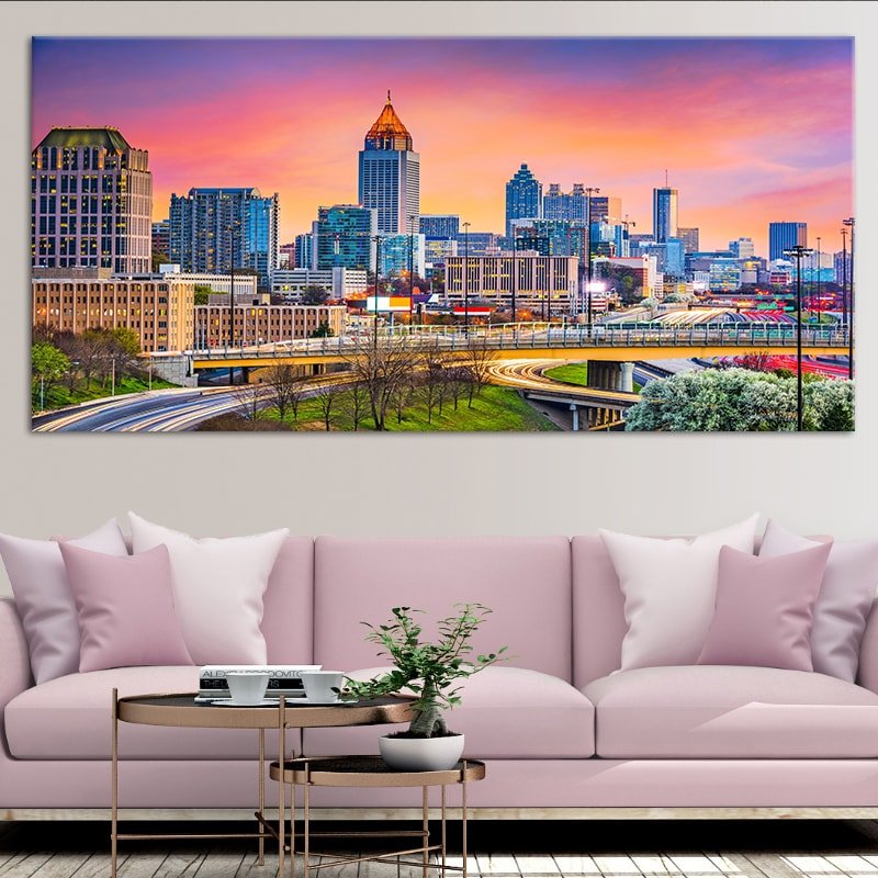 Skyline Of Atlanta canvas wall art large