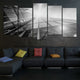 Black and White Skyscraper Building View Canvas Wall Art