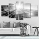 Black and White Skyscraper Building View Canvas Wall Art