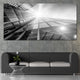 Black and White Skyscraper Building View Canvas Wall Art