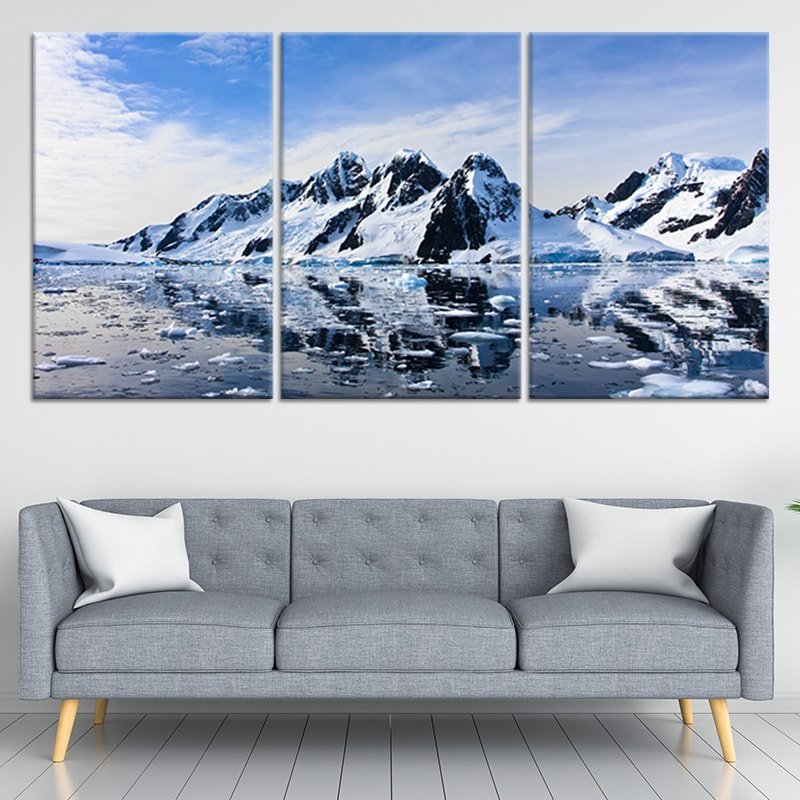 Snowy Mountains Multi Panel Canvas Wall Art