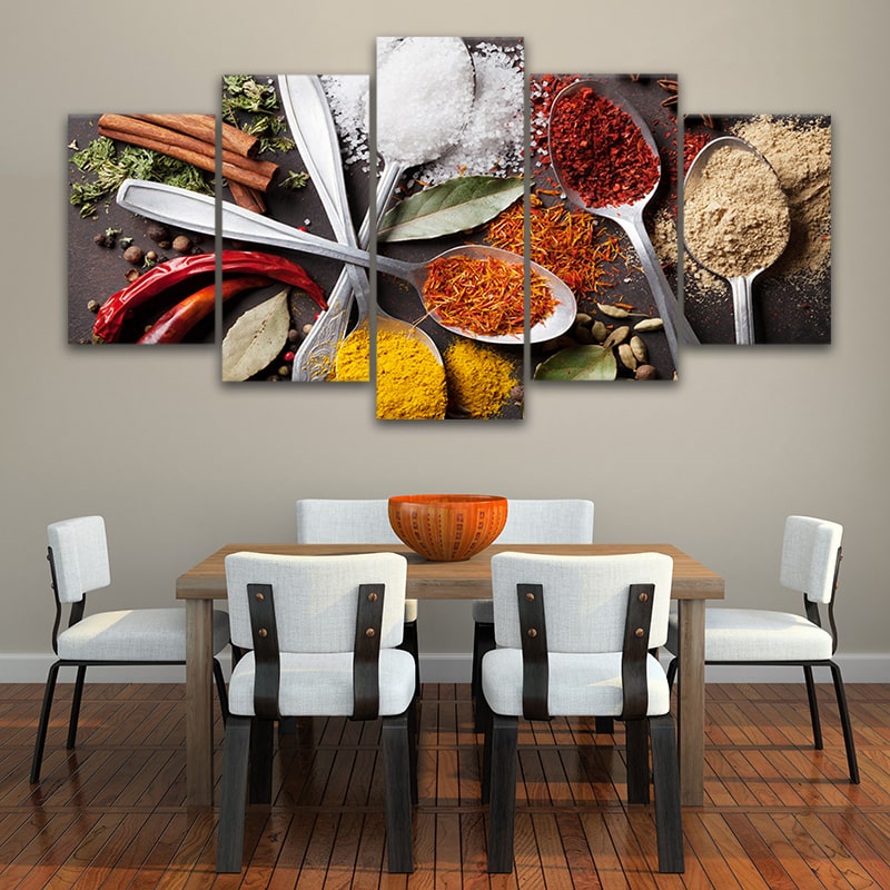 Spices & Life Kitchen Multi Panel Canvas Wall Art