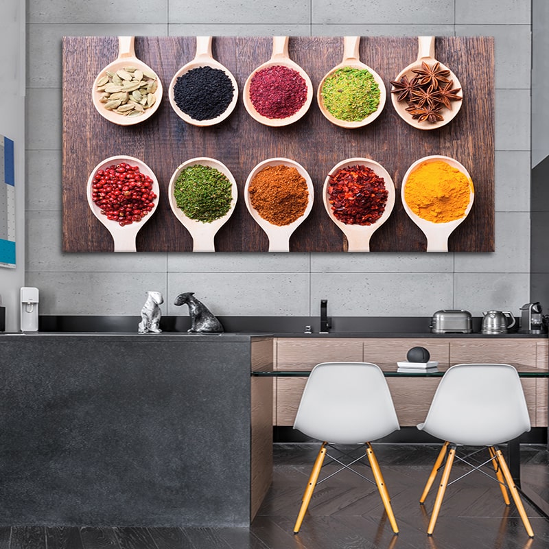 Wooden Spoons And Spices Wall Art-Stunning Canvas Prints