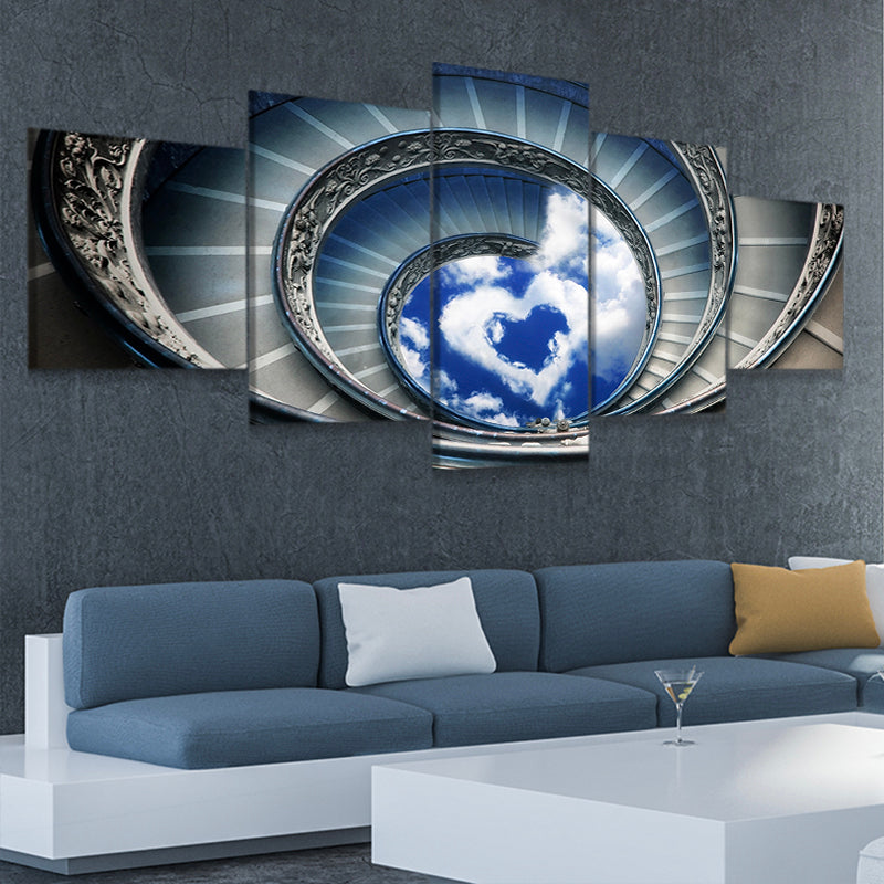 Spiral Staircase To Love Canvas Wall Art