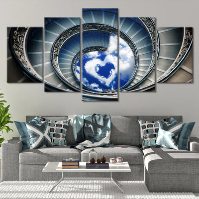 Spiral Staircase To Love Canvas Wall Art