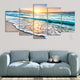 Sunrise beach canvas wall art, a breathtaking beach artwork print for coastal-inspired interiors.