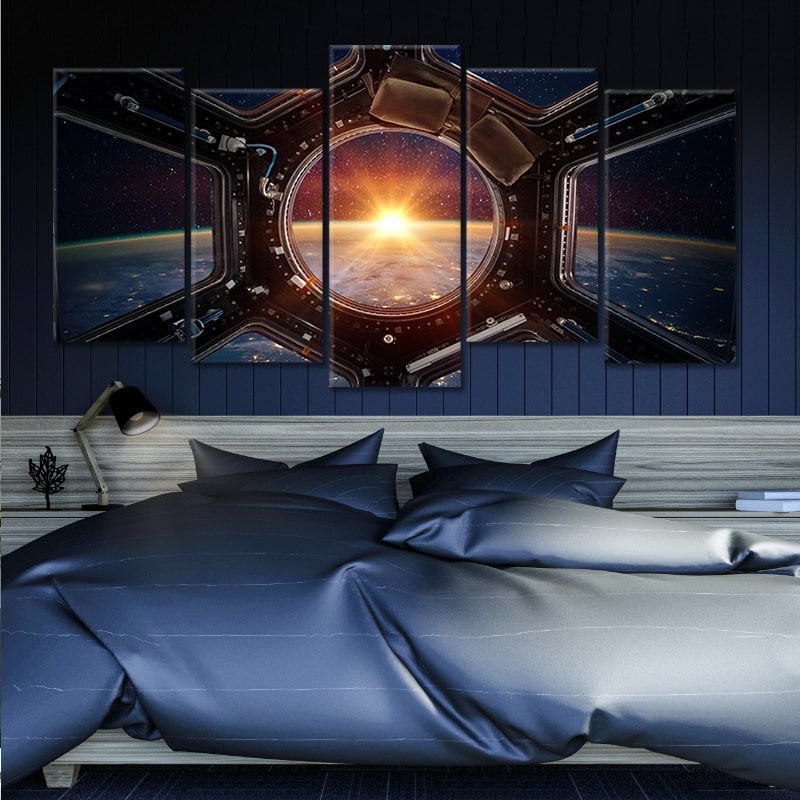 Sunrise View From ISS 3 piece Canvas painting