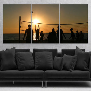 Sunset Beach Volleyball Wall Art Canvas Print-Stunning Canvas Prints