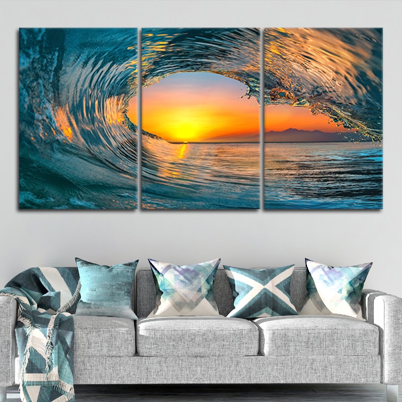 coastal wall decor, large ocean canvas, beach house wall art, ocean wave photography, relaxing ocean art, nautical wall art, sea wave canvas, ocean-themed decor